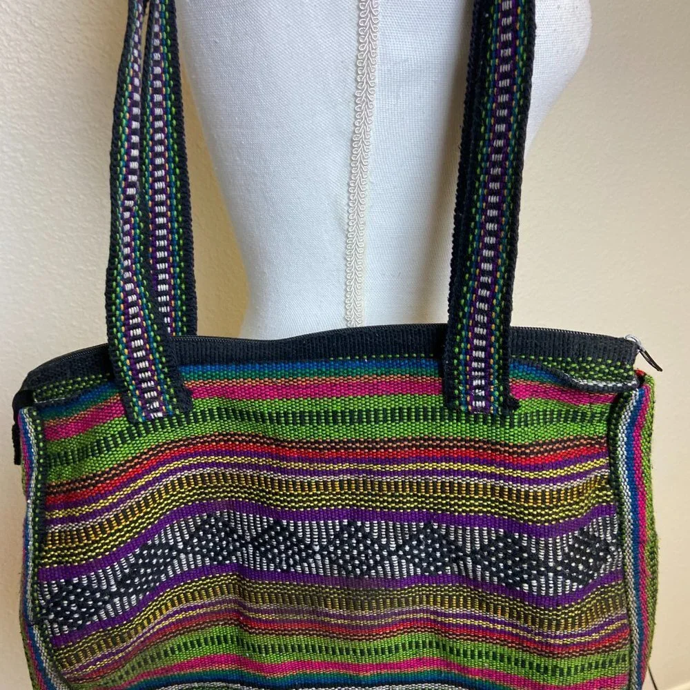 Pinzon Artisan Shoulder Bag Purse Multi Color Woven Hobo